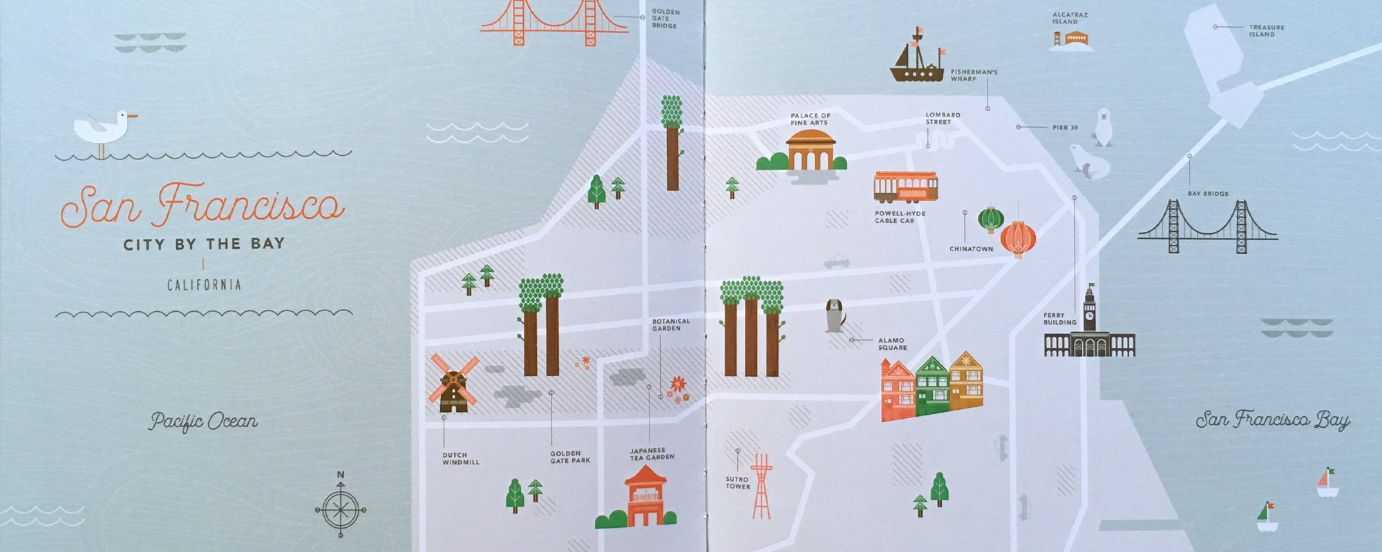 Map of San Francisco with points of interest noted